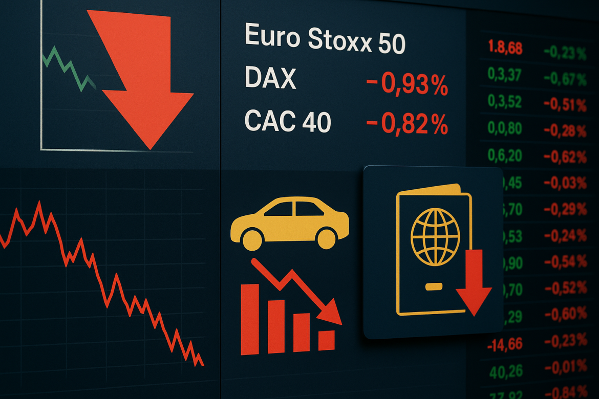 Europe’s markets opened weaker on Monday as investors balanced fresh corporate warnings with policy shocks from the United States. The pan-European Stoxx 600 index slipped 0.2% shortly after the opening bell, while FTSE 100 was flat with 0.07% gains. Autos led the declines, while traders also reacted to US President Donald Trump’s <a href="https://invezz.com/news/2025/09/19/trump-set-to-overhaul-h-1b-visa-program-with-100000-application-fee/">abrupt decision</a> to impose a $100,000 fee on H-1B visa applications, adding pressure to multinational hiring strategies and global investment confidence.Autos drag on Stoxx 600The Stoxx Europe Automobiles and Parts index fell 2.3% in early deals, marking the biggest drag on the wider benchmark. Porsche lost about 6.7% after cutting its 2025 profitability target and delaying electric car launches due to weak demand.The profit warning reverberated through the sector, sending Volkswagen, Porsche’s largest shareholder, down 5.5%. The combined losses weighed heavily on the broader European market, signalling renewed concerns over the pace of the industry’s shift to electric vehicles and its potential impact on future revenue growth across the region.Trump policy adds to pressureInvestor sentiment was further unsettled by the Trump administration’s new order to raise the H-1B visa application fee to $100,000. The measure took effect on Sunday and forms part of efforts to shield US jobs. Tech firms, which rely heavily on overseas hires, face higher operating costs as a result.The abrupt nature of the fee increase created uncertainty for multinational firms, forcing a reassessment of hiring plans. India, a major source of skilled labour for the US, <a href="https://invezz.com/news/2025/09/20/how-india-responded-to-trumps-100k-h-1b-fee-have-humanitarian-consequences/">criticised the move</a> and warned of humanitarian disruption for families. For markets, the policy added a fresh layer of geopolitical risk to corporate investment strategies, particularly in technology and outsourcing industries that employ large numbers of foreign workers.Broader trading pictureAsia-Pacific equities traded mixed earlier in the day after China’s central bank left its loan prime rates unchanged for a fourth consecutive month. The one-year LPR stood at 3.45%, while the five-year rate stayed at 3.95%. The move set the tone for a subdued session before Europe opened, with regional indices showing limited direction as traders weighed domestic monetary conditions alongside global developments.Within the euro zone, investors awaited the flash consumer confidence estimate due at 3 p.m. London time. The release was expected to provide another gauge of sentiment across the bloc, with traders already factoring in corporate updates, US policy changes, and the latest Asian data.Markets respond to shocksThe sharp losses in autos combined with the sudden US immigration shift highlighted how corporate guidance and political measures can shape trading momentum. With Porsche cutting forecasts and Washington imposing new costs on global firms, investors were left grappling with sector-specific headwinds and wider policy risks.The session showed how European stocks remain sensitive both to internal challenges, such as weak electric vehicle demand, and to external shocks, including US political moves that alter investment flows and influence broader investor confidence across global markets.The post <a href="https://invezz.com/news/2025/09/22/europe-market-open-stocks-slip-as-autos-fall-h-1b-visa-fee-shakes-sentiment/">Europe market open: stocks slip as autos fall, H-1B visa fee shakes sentiment</a> appeared first on <a href="https://invezz.com/">Invezz</a> Europe market open: stocks slip as autos fall, H-1B visa fee shakes sentiment