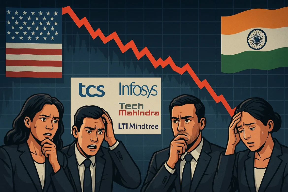 Indian IT stocks slumped on Monday after US President Donald Trump announced an overhaul of the H-1B visa programme, imposing a hefty $100,000 fee on new applications.The surprise move threatens to upend the <a href="https://invezz.com/news/2025/09/20/how-trumps-100k-visa-fees-will-impact-indians-who-hold-70-of-h1b-visas/">long-standing outsourcing model that Indian IT majors</a> rely on to serve their biggest market.Shares of Tata Consultancy Services, Infosys, and Tech Mahindra led sharp declines, as investors worried about rising operational costs and shrinking margins.The selloff underscored how vulnerable India’s export-driven IT sector remains to regulatory shocks from Washington, even as firms have tried to reduce their reliance on the controversial visa route over recent years.US H-1B visa fee shock rattles IT stocksDonald Trump’s plan quickly reverberated across Dalal Street, prompting a broad selloff in Indian IT stocks.Tata Consultancy Services fell as much as 3.4% intraday, its steepest slide in more than two months, before trimming losses.Infosys shares tumbled 3.9%, while Tech Mahindra suffered the biggest blow with a 6.5% drop.Mid-tier firms fared no better, with LTIMindtree and Mphasis both shedding about 6% each.The beating came against the backdrop of already fragile sentiment: a sectoral index tracking IT companies is down more than 15% this year through September 19, making it the worst performer on the National Stock Exchange, in contrast to the Nifty 50’s 7% rise.For investors, the connection to Trump’s visa fee was clear. Indian IT firms have historically sent thousands of engineers on H-1B visas to work with US clients directly, a cost-efficient model that kept margins robust.A $100,000 fee per visa application would smash that calculus, forcing firms either to pay up for onshore roles or to overhaul delivery to offshore centres, neither of which looks margin-friendly in the near term.The developments added to a string of pressures for the industry, which has already been grappling with weaker earnings, reduced client spending, and layoffs at top firms.Analysts see midcaps more exposed, risks lingering<a href="https://www.bloomberg.com/news/articles/2025-09-22/indian-tech-stocks-may-drop-on-us-changes-to-h-1b-visa-program?srnd=homepage-asia">Bloomberg News</a> quoted several market analysts who remain split on how deep and lasting the damage could be.According to Citi strategists, the true financial impact will surface over the next couple of years, with fiscal 2027 set to feel the brunt.Companies such as HCL Technologies and Infosys, which have already built more visa-independent workforces in the US, could weather the storm better than smaller peers. But even for large caps, higher onsite costs are difficult to avoid.JPMorgan analyst noted that companies may increasingly turn to near-shoring in Canada or Mexico, or opt to substitute H-1B workers with local US staff.Brokerage Investec cautioned that midcaps face the sharpest pain, given their higher reliance on visas.Litigation is one potential reprieve: immigration advisors suggested the new fee could face court challenges, which might offer temporary relief.Still, Emkay economist framed the move in broader terms, saying India’s services exports had been pulled squarely into the trade war crossfire.For now, IT valuations will carry a higher risk premium, and investors appear braced for more volatility ahead.The post <a href="https://invezz.com/news/2025/09/22/indian-it-stocks-crash-as-trumps-100k-h-1b-visa-fee-sparks-market-turmoil/">Indian IT stocks crash as Trump’s $100K H-1B visa fee sparks market turmoil</a> appeared first on <a href="https://invezz.com/">Invezz</a> Indian IT stocks crash as Trump’s $100K H-1B visa fee sparks market turmoil