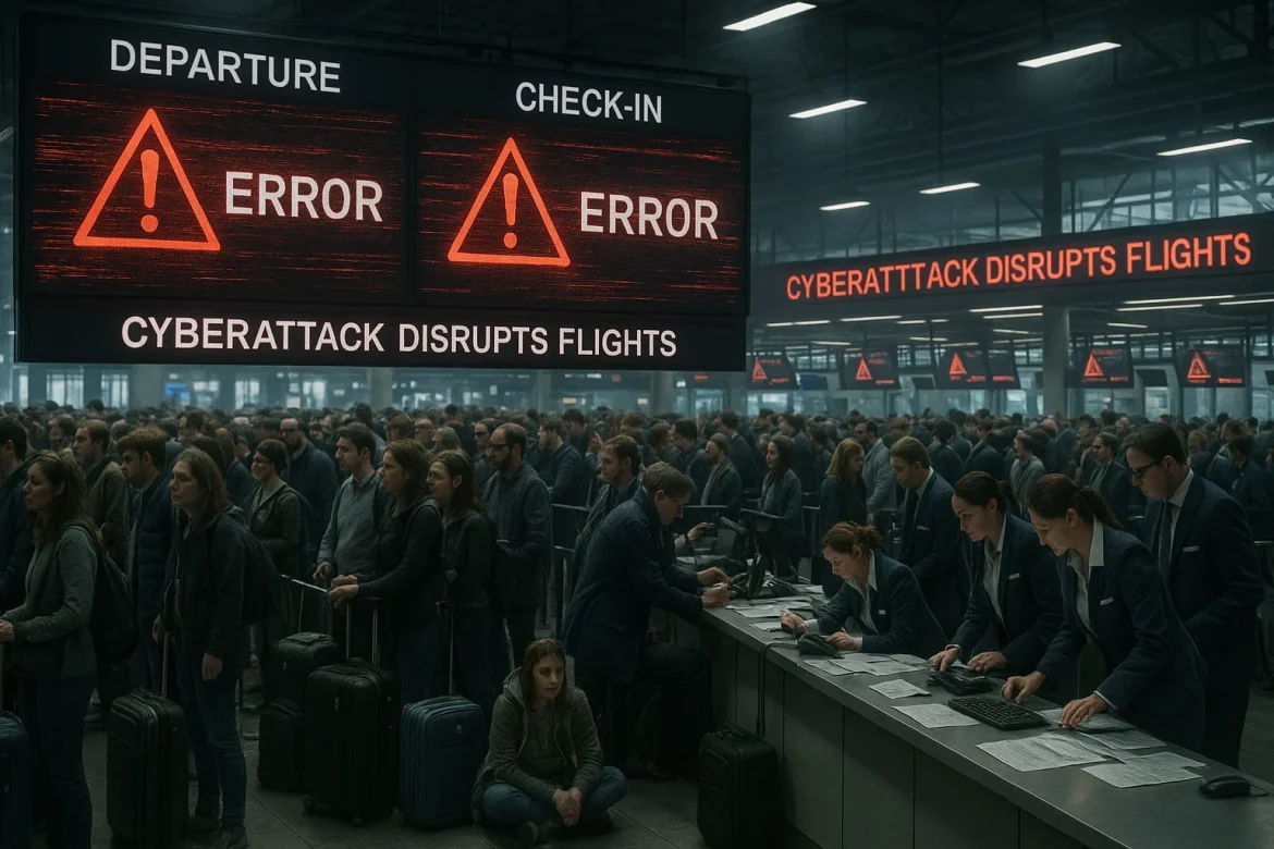A cyberattack jolted Europe’s travel scene early Saturday, leaving airports scrambling and passengers anxious.At Heathrow, Brussels, and Berlin, check-in monitors flickered out, and flights were grounded. It wasn’t business as usual as lines snaked across terminals while airport staff scrambled to figure out workarounds.The trouble came out of nowhere, hitting just as the weekend rush began. Travellers found themselves stranded, some sleeping on bags or stuck in endless lines. Officials quickly admitted that the outage wasn’t just a technical glitch.Officials described the incident as a full-blown cyberattack, with no clear timeline yet for when normal operations would resume. Chaos in terminals: What authorities saidAt Heathrow, the departure boards lit up with urgent warnings. Staff faced a tough challenge switching to manual check-ins and boarding. Lines stretched longer than usual, passengers showed frustration, and airport employees worked overtime trying to keep things moving.Heathrow advised travelers to arrive no earlier than three hours before long-haul flights and two hours before domestic ones as an attempt to ease terminal congestion.Extra staff were deployed to help manage crowds and keep passengers informed. Despite best efforts, officials admitted the situation was “unprecedented” and the full impact of the attack was still unfolding.Berlin’s airport also issued warnings, acknowledging a “technical issue” at a system provider affecting check-in times during a busy travel day.The airport encouraged patience and communication, saying its teams were working hard to restore normal operations.On social media, passengers shared photos of crowded terminals and expressed frustration but also praised staff for their calm handling of the chaos.A spokesperson from both airports stressed that the attack targeted a third-party company, not the airports themselves, but the fallout was deeply felt across Europe’s travel network.Cyberattacks: A growing problemThis isn’t Europe’s first brush with cyber trouble. In recent years, hackers have targeted airlines and airports, seeking big paydays or trying to expose system flaws.Back in 2018, British Airways fought off a major attack. Two years ago, airports in Spain and Poland faced ransomware threats.In the US, the Colonial Pipeline hack shut down energy supplies and sent a chill through security circles.Each time, the worry grows: are travel networks strong enough to resist? Experts say aviation tech is old and patchy. It’s connected, but that means vulnerabilities spread quickly.There’s no easy fix. Authorities across Europe are beefing up incident response teams and updating emergency protocols.As the dust settles, Saturday’s attack serves as yet another warning; your next journey could be at the mercy of someone behind a keyboard.The post <a href="https://invezz.com/news/2025/09/20/cyberattack-grounds-flights-at-european-airports-heathrow-brussels-berlin-hit/">Cyberattack grounds flights at European airports: Heathrow, Brussels, Berlin hit</a> appeared first on <a href="https://invezz.com/">Invezz</a> Cyberattack grounds flights at European airports: Heathrow, Brussels, Berlin hit