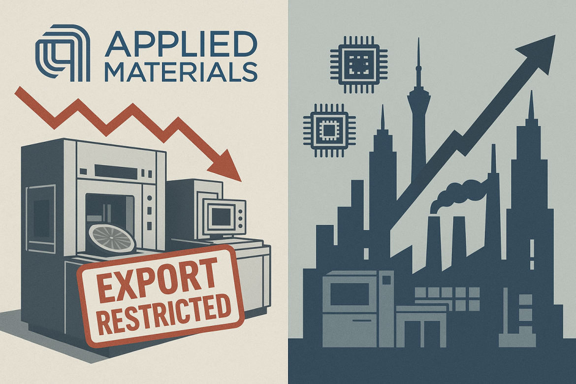 Applied Materials, one of the world’s largest suppliers of semiconductor manufacturing equipment, is bracing for a significant financial setback as new US export restrictions tighten the flow of chipmaking tools to China. The company disclosed in a filing Thursday that the rules could reduce its revenue by $710 million over the next two years, adding to mounting challenges in a critical market.Applied Materials shares fell 2.32% to $218.40 on Friday afternoon session.Revenue impact The Bureau of Industry and Security’s updated restrictions mean Applied Materials will need a license to export certain products to China-based customers. The company estimates the measures will cut $110 million from its fourth-quarter revenue and shave $600 million from its 2026 results.China accounts for roughly 30% of Applied Materials’ sales so far this year, making the restrictions a meaningful headwind. Stifel analyst Brian Chin noted that the company had already signaled a sharp decline in Chinese sales and now faces an additional drag. He projected a 10% quarter-on-quarter sales decline for the fourth quarter.Investors responded cautiously on Friday. Applied Materials stock fell over 2%, while its industry peers Lam Research and KLA also edged lower, falling 0.28% and 2.46% respectively. Despite the pullback, shares of all three companies have posted strong gains in 2024, reflecting broader industry momentum.Sector strength offsets short-term pressureThe new restrictions are unlikely to erase the impressive gains semiconductor equipment suppliers have delivered this year. Applied Materials stock is up 37% year-to-date as of Thursday’s close, while Lam Research has surged 104% and KLA has advanced 81%. Those gains have been supported by rising demand for wafer fabrication equipment (WFE), a crucial segment for the global semiconductor supply chain.However, US policy efforts to curb China’s domestic chipmaking ambitions add a layer of uncertainty. The Trump administration is targeting Chinese semiconductor independence, which could pressure US suppliers in the near term. At the same time, the restrictions may accelerate Beijing’s efforts to achieve self-sufficiency, creating longer-term risks for the industry.China represents between 20% and 25% of the global WFE market, according to Rothschild & Co Redburn analyst Timm Schulze-Melander. Domestic Chinese equipment makers already command 11% to 13% of global market share in certain segments, signaling rising competition for US firms.Rising competitive pressuresAmong US suppliers, Applied Materials is seen as particularly vulnerable to Chinese competition. Schulze-Melander highlighted the company’s reliance on its Physical Vapor Deposition (PVD) equipment business, which accounts for nearly one-third of its operating profits. That segment is at risk of losing share to local rivals as China expands its domestic capabilities.“Our analysis concludes that while almost all semicap equipment suppliers face some degree of challenge from China-based rivals, Applied Materials’ earnings base is the most threatened by China competition,” Schulze-Melander wrote in a recent note.The analyst has a Neutral rating and a $190 target price on Applied Materials, suggesting limited upside from current levels. While the company retains a strong market position and benefits from global chip demand, the combination of export restrictions and intensifying competition in China presents a material challenge to its longer-term growth trajectory.The post <a href="https://invezz.com/news/2025/10/03/applied-materials-decline-after-710m-revenue-hit-from-us-export-restrictions/">Applied Materials decline after $710M revenue hit from US export restrictions</a> appeared first on <a href="https://invezz.com/">Invezz</a> Applied Materials decline after $710M revenue hit from US export restrictions