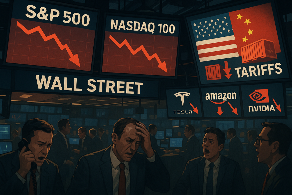 US markets fell hard on Friday after President Donald Trump threatened to impose a “massive increase of tariffs on Chinese products,” reigniting investor concerns about a renewed US-China trade conflict. The comments triggered a broad market selloff, erasing early gains and sending major stock indexes sharply lower.Stocks reverse gains as trade tensions resurfaceThe S&P 500 Index fell 2% as of early afternoon in New York, putting the benchmark on track to wipe out its weekly advance and notch its steepest one-day decline since April 21. The Nasdaq 100 Index dropped 2.7%, heading for its first decline of at least 2% in nearly six months.At the time of writing, the S&P 500 was trading down 1.9% while Nasdaq 100 was in the red by 2.5%. Technology shares, which have powered much of the market’s gains this year, were among the hardest hit. The group known as the “Magnificent Seven” — which includes Tesla Inc. and Amazon.com Inc. — slumped more than 3%. Nvidia shares were down 2.6%. Losses in these large-cap growth stocks weighed heavily on broader indexes and underscored the fragility of investor sentiment tied to geopolitical developments.The sharp reversal followed Trump’s remarks that the US is considering new trade measures against China, citing what he described as “hostile” export controls on rare-earth minerals. Trump said he saw “<a href="https://invezz.com/news/2025/10/10/trump-says-no-reason-to-meet-chinas-xi-threatens-massive-tariff-hike/">no reason” to meet with Chinese President Xi Jinping</a> and that an increase in tariffs on Chinese imports was among several potential countermeasures under review.Volatility spikes as investors shift to defensive playsThe president’s comments swiftly unsettled markets, pushing the Cboe Volatility Index (VIX) — Wall Street’s primary fear gauge — above 20 for the first time in more than two months. A reading above that level typically signals elevated market stress and uncertainty among investors.Ten of the 11 major sectors in the S&P 500 traded lower, with technology leading the declines. In contrast, consumer staples, a sector often viewed as a defensive haven during market turbulence, moved higher. Companies in these sector typically have stable earnings, lower valuations, and reliable dividends, characteristics that appeal to investors seeking safety amid volatility.The downturn highlights how quickly sentiment can shift in the face of geopolitical developments. After months of relatively steady gains and low volatility, investors are once again grappling with the potential economic fallout of escalating trade tensions between the world’s two largest economies.Company movers: Mosaic, Qualcomm, and PepsiCo stand outAmid the broader selloff, individual stocks saw notable swings. Mosaic Co. was the day’s biggest decliner in the S&P 500, plunging 8.4% after the fertilizer producer reported that its third-quarter phosphate production fell short of management’s expectations. The company attributed the shortfall to mechanical issues at one facility and utility interruptions at another.Qualcomm Inc. fell 5.1% after <a href="https://invezz.com/news/2025/10/10/china-opens-antitrust-probe-into-qualcomms-autotalks-acquisition-us-chipmakers-shares-fall-over-4/">reports emerged of a new antitrust investigation in China</a> related to its planned takeover of connected-vehicle technology provider Autotalks.On the upside, Applied Digital surged 19% after announcing that it is in advanced talks with a hyperscaler client regarding its second data center campus in North Dakota. Meanwhile, PepsiCo Inc. gained 3.4%, making it the best-performing stock in the S&P 500 on the day.As investors digest Trump’s latest comments and assess the potential for further policy actions, markets appear to be entering a more volatile phase — one defined by renewed trade uncertainty and a cautious shift toward safer assets.The post <a href="https://invezz.com/news/2025/10/10/wall-street-sinks-after-trump-tariff-threats-sp-nasdaq-nvidia-and-tesla-plunge/">Wall Street sinks after Trump tariff threats, S&P, Nasdaq, Nvidia and Tesla plunge</a> appeared first on <a href="https://invezz.com/">Invezz</a> Wall Street sinks after Trump tariff threats, S&P, Nasdaq, Nvidia and Tesla plunge