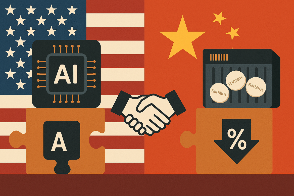 Donald Trump is tying together two of the world’s most contentious issues — artificial intelligence and the fentanyl crisis — as he prepares to meet Chinese President Xi Jinping. Speaking aboard Air Force One en route to South Korea, Trump said he expects to lower US tariffs on Chinese goods in exchange for Beijing’s cooperation in curbing the export of chemicals used to produce fentanyl. At the same time, <a href="https://www.bloomberg.com/news/articles/2025-10-29/trump-expects-to-lower-china-s-fentanyl-tariff-in-xi-deal?srnd=phx-economics-v2">Bloomberg reports</a>, he hinted at opening access for Nvidia’s advanced Blackwell AI chips to China, signalling that technology could become a key bargaining tool in new trade negotiations.Fentanyl tariffs linked to Chinese cooperationAccording to Bloomberg, Trump told reporters he anticipated reducing tariffs imposed on Chinese goods over the <a href="https://invezz.com/news/2025/02/03/what-is-the-fentanyl-crisis-at-the-centre-of-trump-tariffs-against-china-mexico-and-canada/">fentanyl crisis</a>. He said, <blockquote>I expect to be lowering that because I believe they’re going to help us with the fentanyl situation. </blockquote>Reports suggest the 20% tariff currently applied to Chinese imports related to fentanyl may be cut to around 10%. The US administration is pushing Beijing to act on exports of precursor chemicals used in producing the deadly synthetic opioid. Trump said he expected China would start “doing things” to help address the crisis, though he did not specify the size of the tariff reduction. The move comes as both sides seek to ease tensions ahead of their Thursday meeting, with Trump expressing optimism about achieving what he called a “great deal for both nations.”Nvidia’s Blackwell chip enters the negotiation tableIn a rare development, as per Bloomberg, Trump suggested that Nvidia’s flagship Blackwell AI processor could be part of broader trade discussions. “We’ll be speaking about Blackwells,” he said, describing the chip as “super duper” and technologically ahead of anything available globally. Nvidia’s shares rose 8.5% in Asian trading following his remarks, reflecting market optimism over potential access to the Chinese market.Currently, Nvidia is barred from selling its most advanced AI chips to China under US export controls. Nvidia CEO Jensen Huang confirmed the company has not sought US permission to sell the Blackwell processor there, as Chinese authorities have blocked imports of such high-end semiconductors.Nvidia’s market share in China has fallen to zero, even after partial easing of restrictions on less-advanced chips under a deal granting the US government a 15% cut of sales.Framework for a wider trade agreementUS and Chinese negotiators have already outlined a framework agreement in Malaysia, paving the way for Xi and Trump to finalise a trade deal. The deal is expected to roll back several tariffs, delay Beijing’s planned restrictions on rare earth exports, and temporarily halt new US export controls on technology software.In exchange, China has <a href="https://invezz.com/news/2025/10/29/china-resumes-us-soybean-imports-as-trade-deal-nears-final-stage/">resumed soybean purchases</a> from the US, booking at least two cargoes of American crops for the first time this season. Washington is also <a href="https://invezz.com/news/2025/10/27/trump-plans-to-sign-tiktok-ownership-deal-on-thursday-after-china-gives-approval/">expected to approve</a> the sale of ByteDance’s US operations of TikTok to a consortium arranged by the Trump administration.If Trump proceeds with halving the fentanyl tariffs, the average duty on Chinese imports would fall to roughly 45%, improving China’s competitiveness against other major US trading partners. Beijing, which has faced declining exports amid high tariffs, sees tariff relief as a way to stabilise its manufacturing base and sustain growth.Balancing technology and trade in global strategyThe talks underscore a broader shift in US–China relations, where trade policy now overlaps with technology security and public health. By linking tariff relief to fentanyl controls and AI chip access, Trump is positioning economic diplomacy as a multi-dimensional strategy that touches on national security and innovation dominance.While Taiwan is expected to remain off the agenda, the negotiations may reshape how the world’s two largest economies interact in sectors ranging from semiconductors to pharmaceuticals. The upcoming meeting between Trump and Xi could set the tone for the next phase of global trade — one where chips, chemicals, and geopolitics converge.The post <a href="https://invezz.com/news/2025/10/29/us-china-trade-talks-shift-focus-to-ai-chips-and-fentanyl-tariffs/">US–China trade talks shift focus to AI chips, fentanyl tariffs</a> appeared first on <a href="https://invezz.com/">Invezz</a> US–China trade talks shift focus to AI chips, fentanyl tariffs