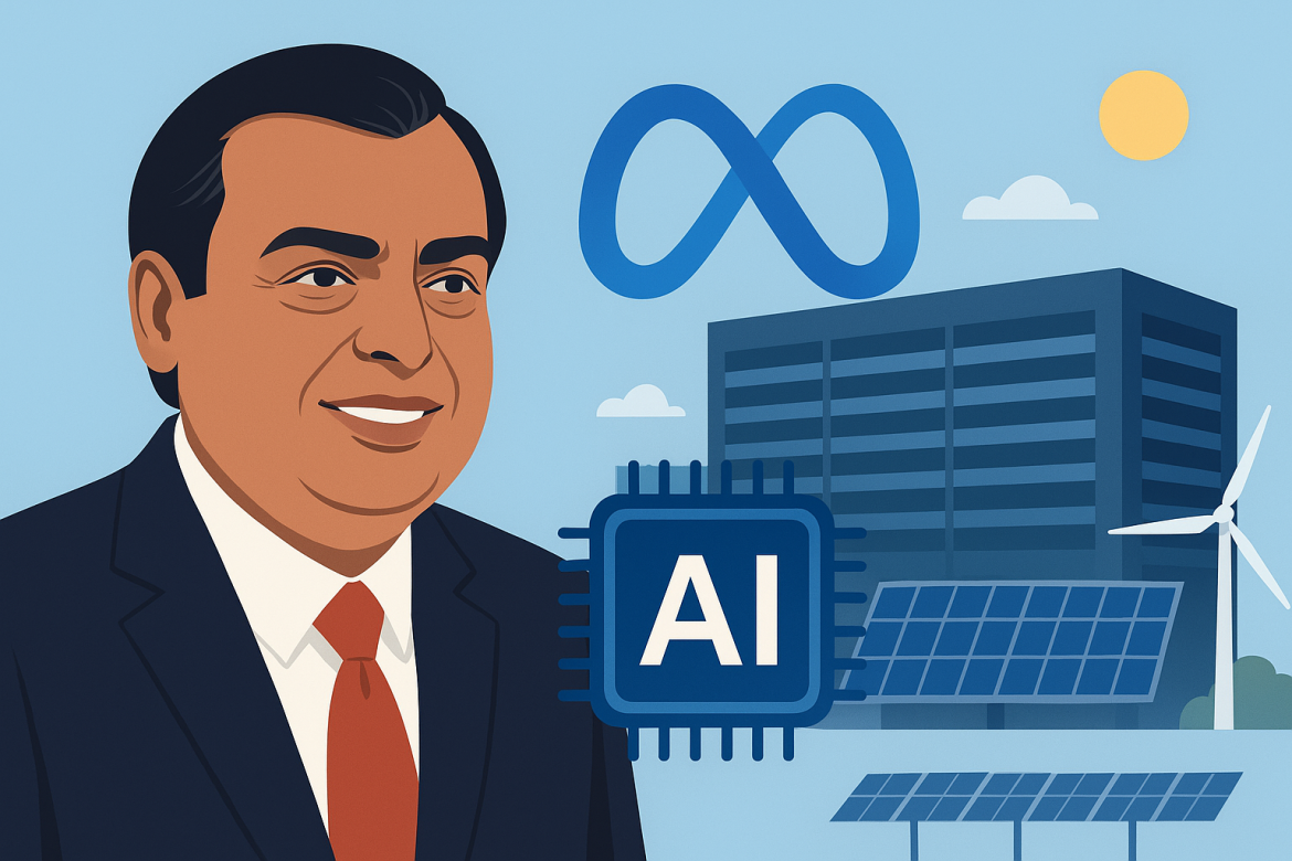 Shares of Reliance Industries Ltd (RIL) rose more than 2% on October 27 after it was revealed that Meta Platforms Inc.’s Facebook Overseas will hold a 30% stake in Mukesh Ambani-led RIL’s artificial intelligence venture.The announcement marks a significant collaboration between India’s largest conglomerate and one of Silicon Valley’s biggest technology firms.According to the company’s exchange filing, Reliance Intelligence, a unit of RIL, has invested ₹2 crore as the initial subscription for 2 million equity shares of ₹10 each in its subsidiary, Reliance Intelligence Enterprises Ltd (REIL).The entity will later become the joint venture vehicle with Facebook Overseas under an amended agreement.Both companies have committed a total initial investment of ₹855 crore (approximately $100 million), with Reliance Intelligence holding a 70% stake and Facebook Overseas owning the remaining 30%.Partnership to power India’s AI-driven digital growthBrokerage firm Investec described the collaboration as a “major step in India’s AI-driven digital growth.”The joint venture combines Reliance’s vast digital and infrastructure assets with Meta’s expertise in artificial intelligence, aiming to deliver affordable, secure, and scalable AI services in India.“This is a strategic collaboration that positions India at the forefront of applied AI,” Investec noted, adding that the companies’ complementary strengths could create a powerful ecosystem for AI development and deployment.The announcement also reinforces Reliance’s broader ambition to transform itself from an energy giant into a diversified technology and digital powerhouse.How Reliance’s AI business could be valued at around $30 bn by 2027Morgan Stanley analysts estimate that Reliance could deploy between $12 billion and $15 billion toward building AI infrastructure, including a 1-gigawatt data center — one of the largest in Asia.About 25% of the capacity will be underwritten by Reliance itself, with the remaining expected to be leased out as “Datacenter as a Service” to hyperscalers and AI model providers.“We estimate an ROCE of approximately 11% on these initial investments, based on recent token prices from LLM providers,” said Mayank Maheshwari at Morgan Stanley.The firm projects annual revenues of $1.5–1.6 million per megawatt for Reliance’s data center services.According to Morgan Stanley, the valuation case for the AI vertical is compelling.“We believe it could be valued at a minimum of 2x P/B, if not higher, considering the valuations of global peers such as GDS in Asia (US players like CoreWeave and Equinix trading at even richer multiples),” Morgan Stanley noted.On this basis, experts project that Reliance’s AI business could be valued at around $30 billion by 2027.Integrating AI with clean energy and telecom expansionReliance’s strategy rests on two interconnected tracks: expanding its AI data center capacity and leveraging its clean energy ecosystem to power these facilities sustainably.The company plans to use its initial 100-megawatt generative AI data center capacity to serve enterprise demand while scaling toward 1 gigawatt over two years through the Meta partnership and alliances with Google and Microsoft Azure.At the same time, Reliance is positioning its renewable energy division as a key supplier to its AI operations.Morgan Stanley estimates that RIL will underwrite over 20 gigawatts of internal power demand to support 100 gigawatts of solar panel capacity and 30–40 gigawatt-hours of battery storage — turning the data center energy requirement into a captive market for its green energy vertical.Market confidence and valuation outlookThe market response has been positive, with RIL shares rising after the announcement.Data compiled by LSEG shows that 34 analysts currently rate Reliance as a “buy,” with a median price target of ₹1,680.Whether Reliance’s AI venture achieves a $30 billion valuation will depend on execution and how successfully it captures India’s emerging AI infrastructure opportunity.For now, investors appear optimistic that the company’s combination of deep capital access, energy infrastructure, and digital reach will help it establish a dominant position in the country’s AI ecosystem.The post <a href="https://invezz.com/news/2025/10/27/reliance-meta-ai-jv-what-it-means-for-indias-ai-play-and-conglomerates-future/">Reliance-Meta AI JV: what it means for India’s AI play and conglomerate’s future</a> appeared first on <a href="https://invezz.com/">Invezz</a> Reliance-Meta AI JV: what it means for India’s AI play and conglomerate’s future