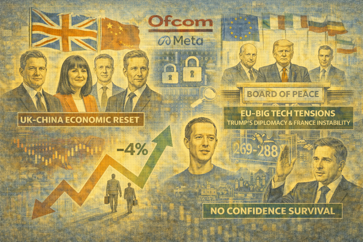 Europe bulletin: UK courts China, Ofcom probes Meta, EU alarms over Trump